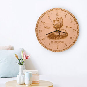 lézergravírozott falióra boros